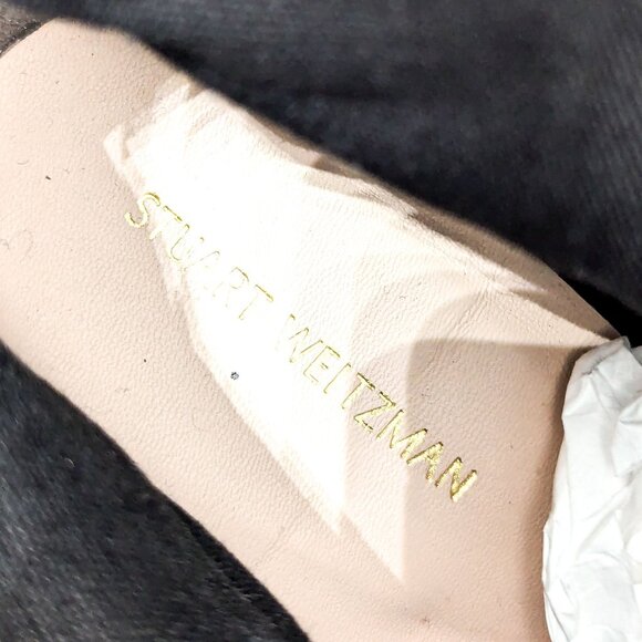 Stuart Weitzman Women Boulevard Black Suede Moto Mid Calf Boots size 8 - Picture 8 of 11